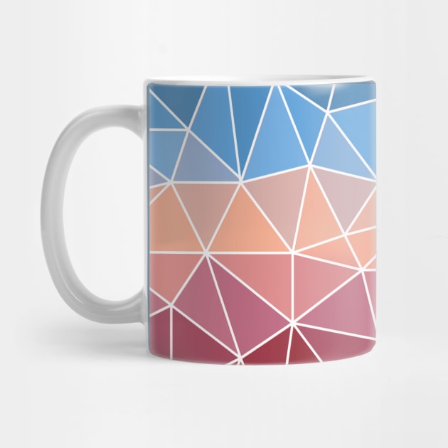 Pink rose blue sky abstract polygon multicolor pattern by LiquidLine